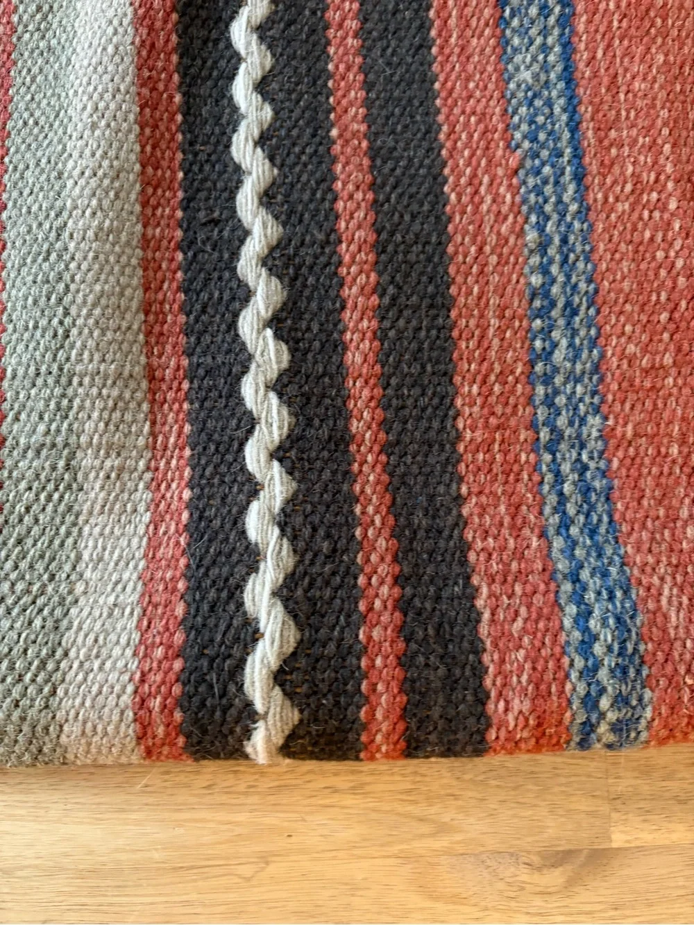 Pottery Barn Wool Blend Striped Accent Pillow Cover Lumbar Zip 16 x 26